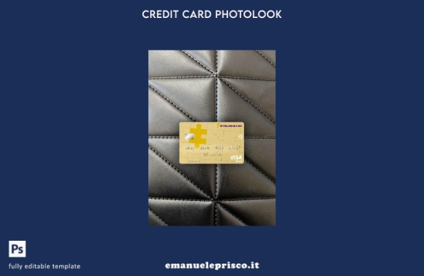 modello frontale photolook con carta di debito visto Libano Byblos Bank in stile